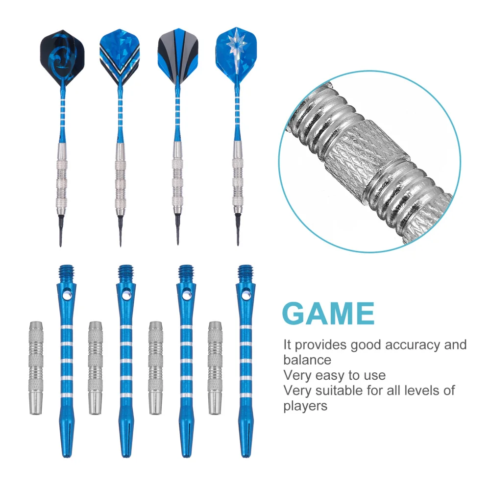 

12pcs Tip Dart Set Aluminum Shafts 120pcs Dart Tips 16pcs Dart Flight