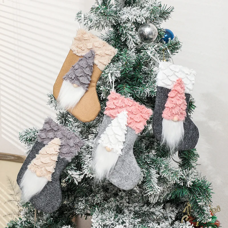 

2021 New Christmas Decorations Stocking Dwarf Faceless Oldman Socks Gift Bag Ornaments Tree Hangings Nordic Style Accessories