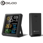 DIGOO DG-8647 Мини HD Цвет Экран ЖК-дисплей Погодная станция будильник смарт-термометр гигрометр Повтор двойной настольные часы
