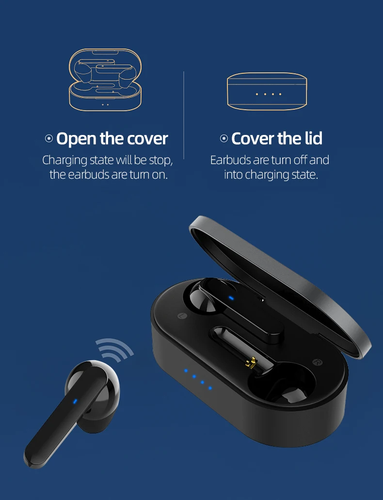 Bluetooth наушники сенсорный Управление шумоподавления вкладыши TWS true беспроводные