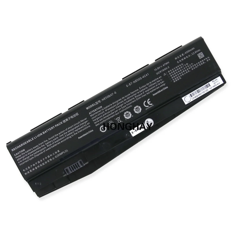 Аккумулятор для ноутбука Honghay N850BAT 6 Clevo N850 N850HC N850HJ N870HC N870HJ1 N870HK1 N850HJ1 N850HK1