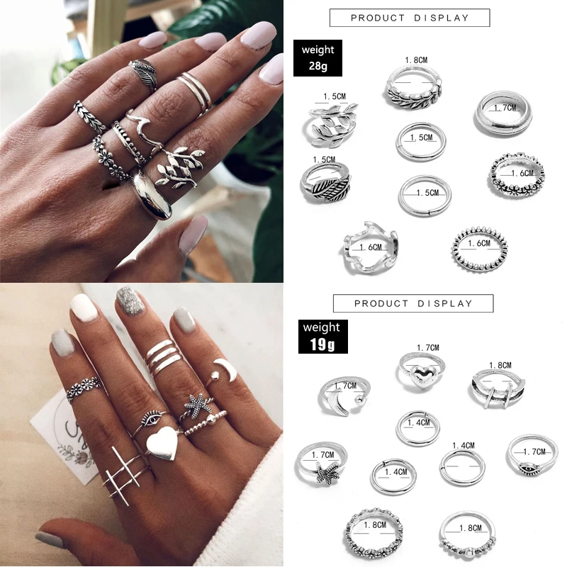 Кольцо женское docona 12 видов в стиле бохо с цветком волной полумесяцем звездой