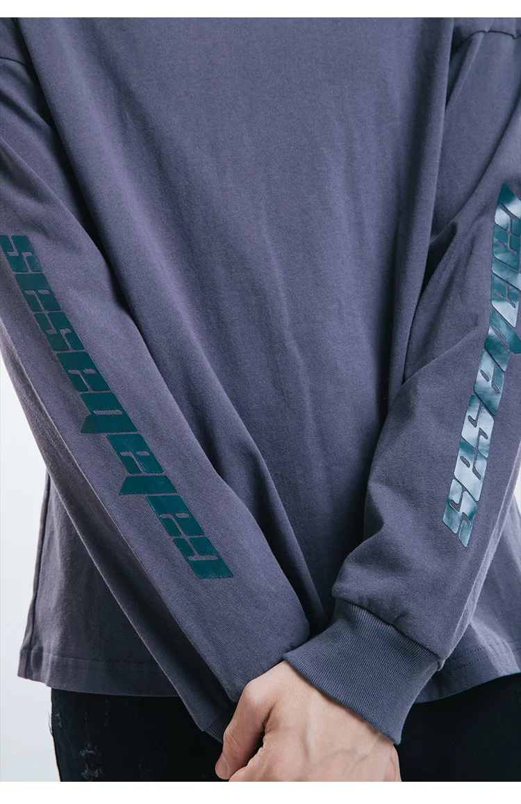 Kanye West Calabasas сезон 6 Логотип Emboridery Женская Мужская футболка с длинным рукавом хип-хоп Уличная Мужская хлопковая футболка оверсайз
