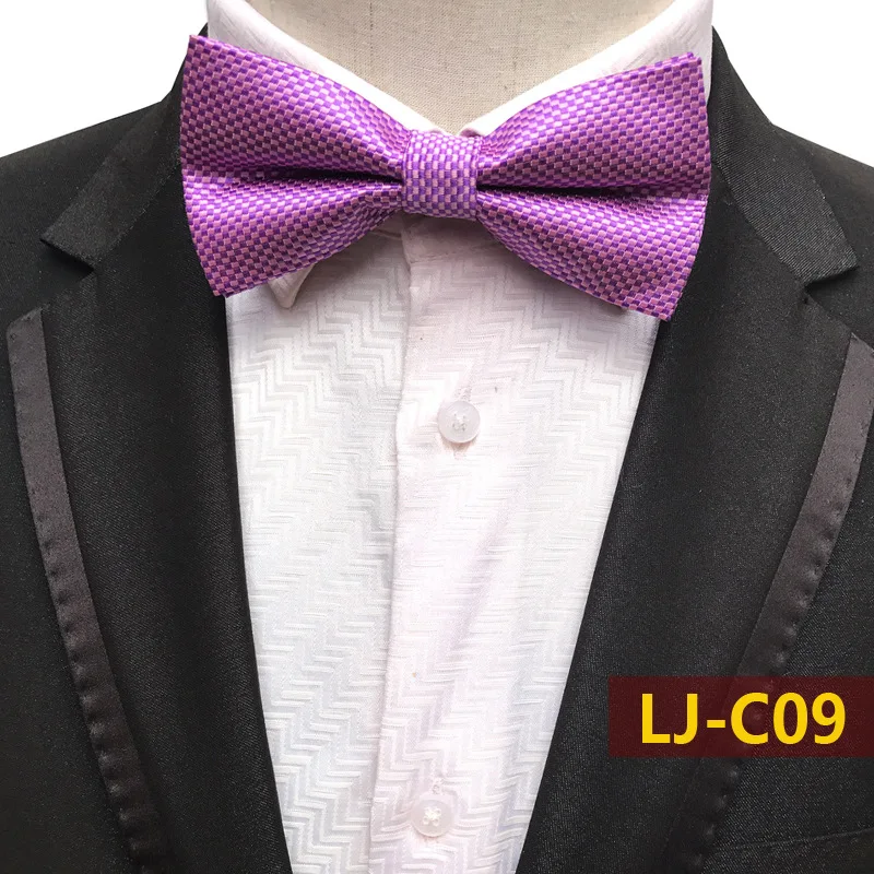 LJ-C09 Мужские бабочки Пейсли цветок сетка Полосатый шелковый галстук жениха Gravata бабочка свадебное вечернее платье галстук-бабочка - Цвет: LJ-C09