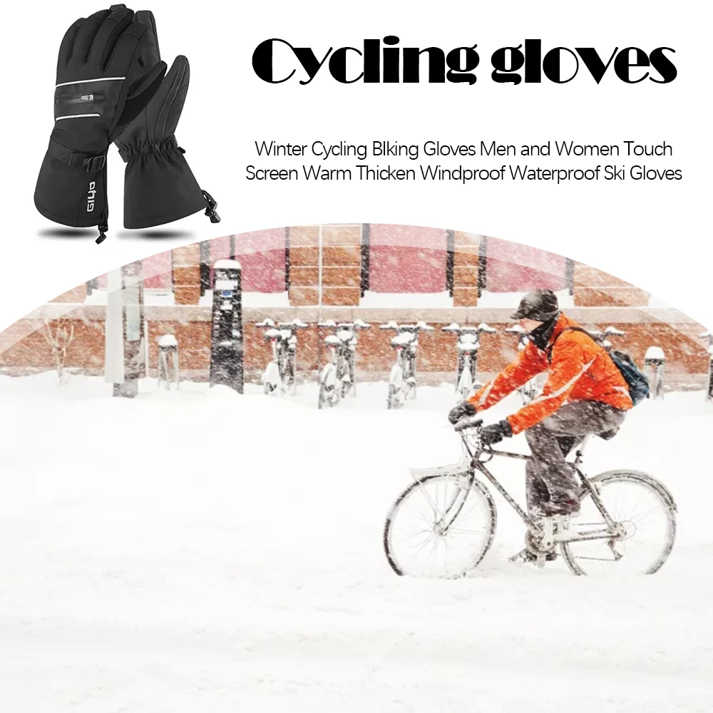 

GIYO Winter Cycling BIking Gloves Men and Women Touch Screen Warm Thicken Windproof Waterproof Ski Gloves