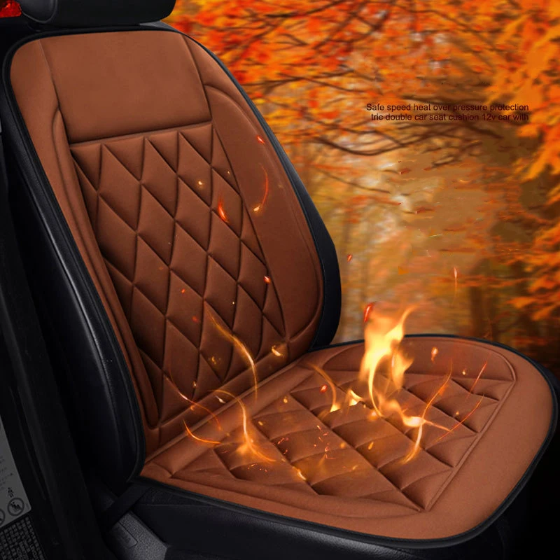 

Универсальный нагревательный чехол на сиденье автомобиля, 12 В/24 В, плюшевая 3-уровневая Подогреваемая подушка на сиденье, автомобильный наг...
