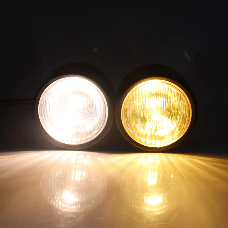 Мотоциклетная двойная спортивная черная передняя фара 12 В w/кронштейн для