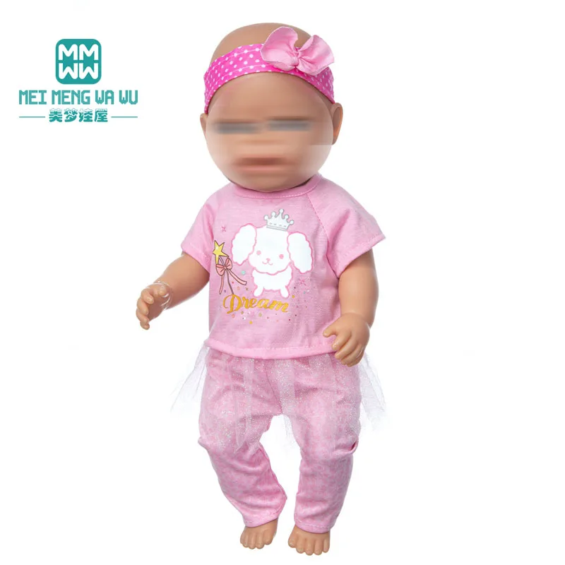 

Doll Clothes Fashion pink baby suit Fit 17 Inch 43cm Toys Baby New Born doll accessories