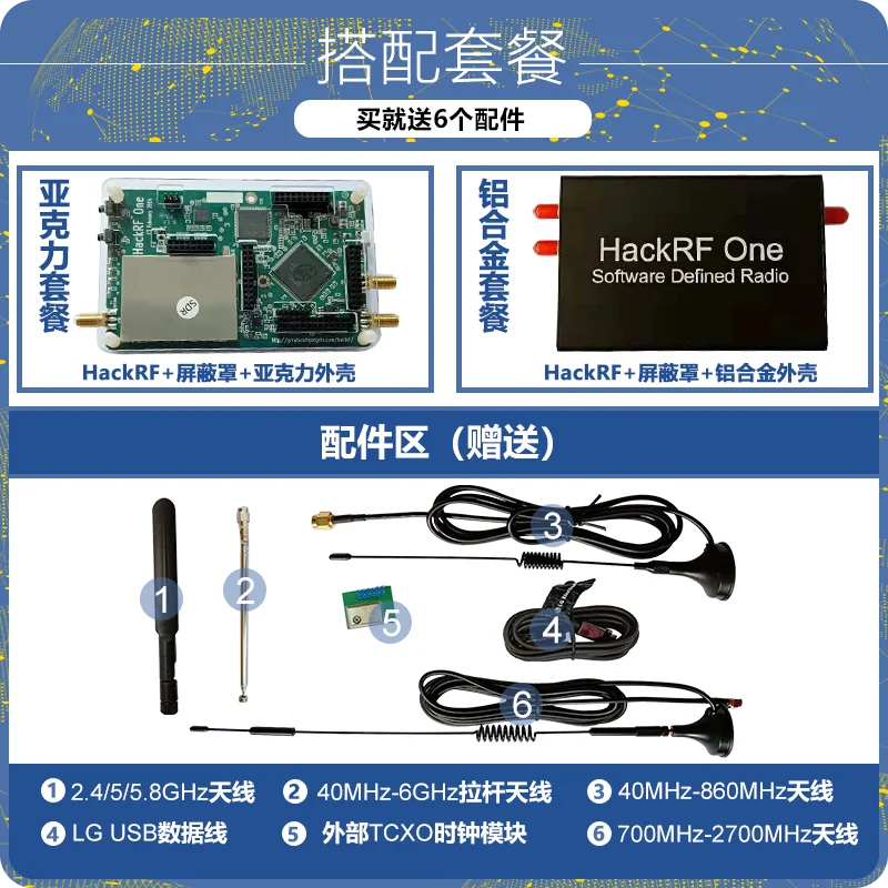 Американский оригинал HackRF One (1 МГц 6 ГГц) программное обеспечение с открытым