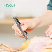 fasola meat hair plucking forceps stainless steel tweezers for fish bone removal pincer clip puller kitchen food salad tongs