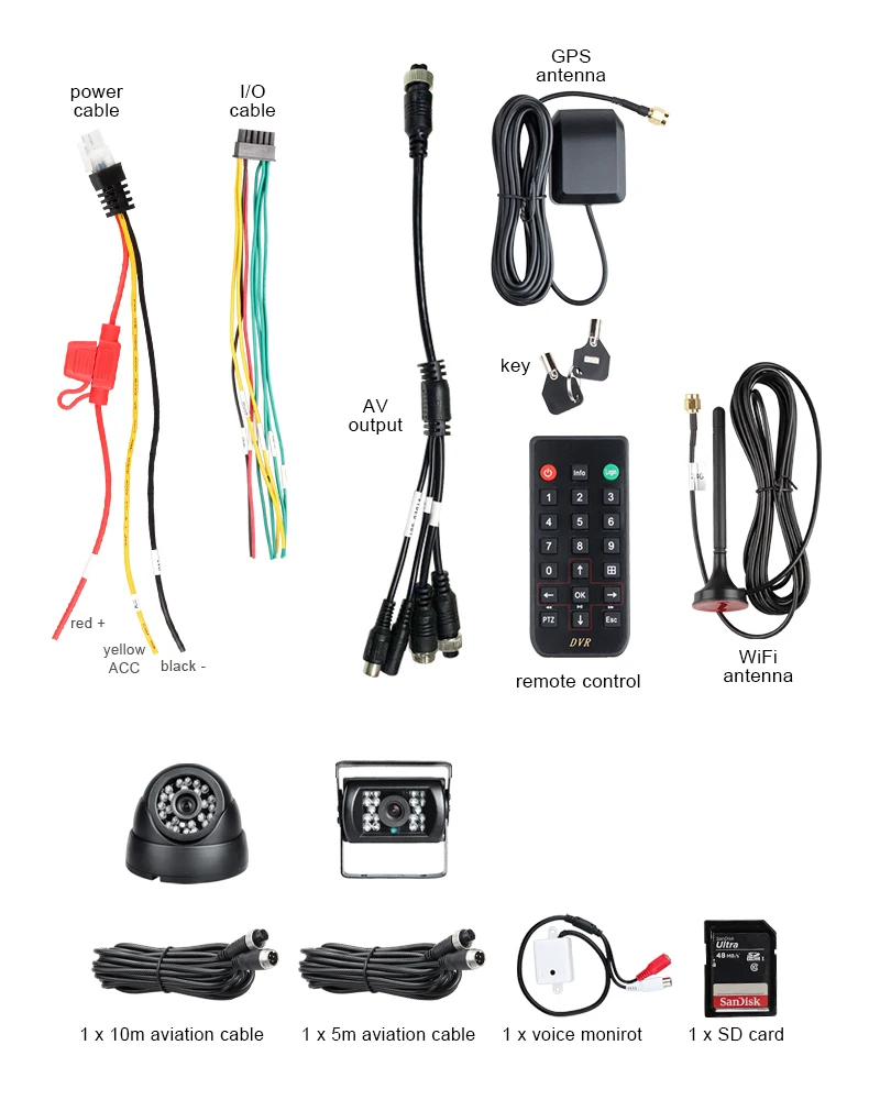 Крытый + открытый 2 шт HD камера автомобиля GPS Wifi 4CH SD автомобильный Мобильный Dvr