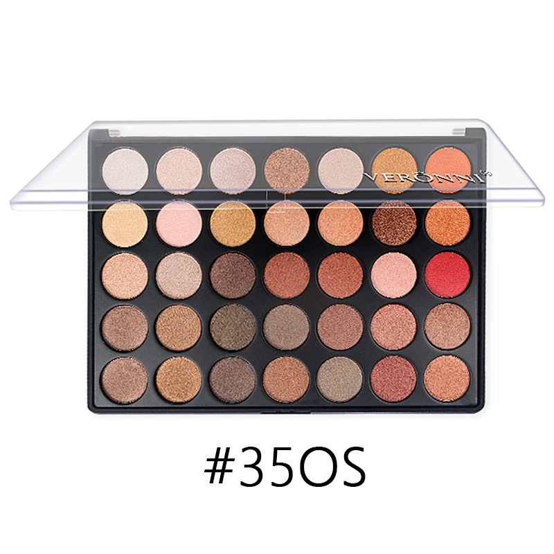 35OS Color Eyeshadow VERONNI 35 цветов обнаженные тени для век Макияж Shimmer Водонепроницаемый Профессиональный матовый блеск обнаженные тени для век макияж Палитра - Цвет: 35OS Color Eyeshadow