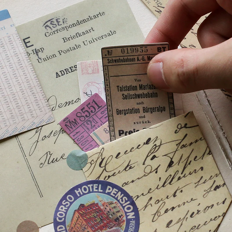 

40pcs/lot Vintage Flower Kraft Card Journaling Bullet DIY Scrapbooking Material Card Retro Hangtag with Hole LOMO Cards