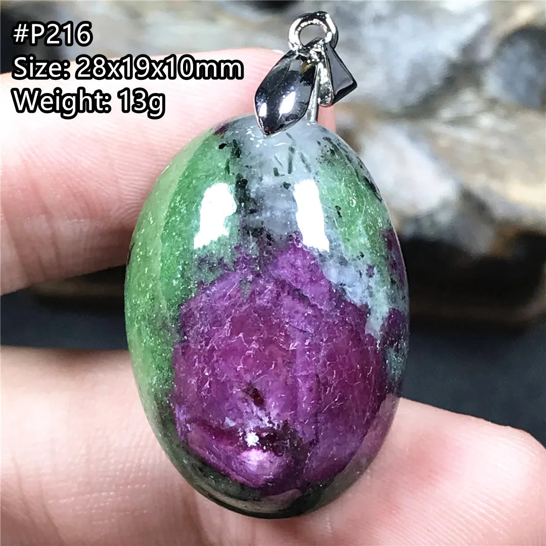 

Подвеска с натуральным Рубином Zoisite для женщин и мужчин, подарок, бусины из зеленого и красного кристалла 28x19x10 мм, искусственный камень AAAAA