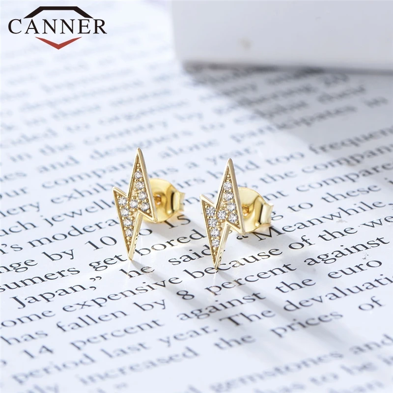 Серьги-гвоздики из стерлингового серебра 925 пробы с радужным цирконием для