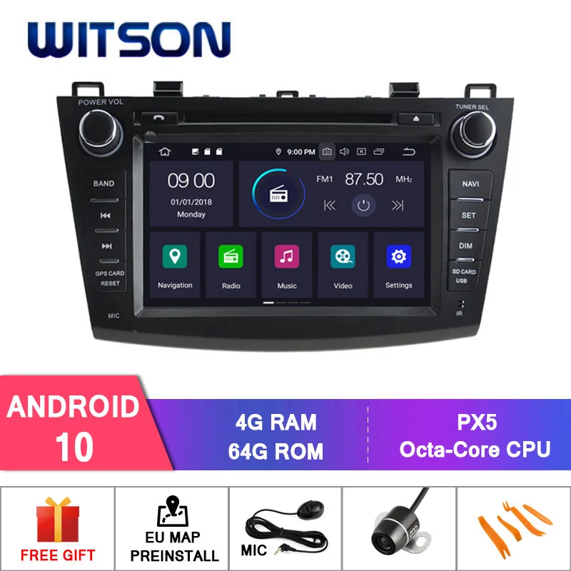 WITSON Android 10 CAR RADIO GPS FOR MAZDA 3 2010-2011 Car Multimedia Player Stereo AutoAudio Navigation DVD Video Carplay | Автомобили и