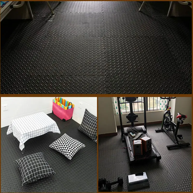 

12PCS 30*30cm Sports Protection Gym Mat EVA Leaf Grain Floor Mats Yoga Fitness Non-Slip Splicing Rugs Thicken Shock Room Workout