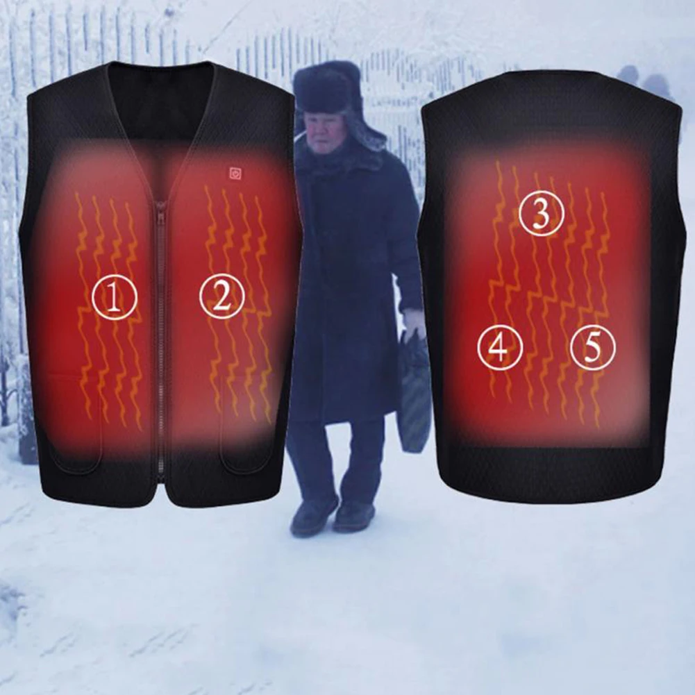 

2021 Men Women Outdoor USB Infrared Heating Vest Jacket Winter Flexible Electric Thermal Clothing Waistcoat For Sports Hiking