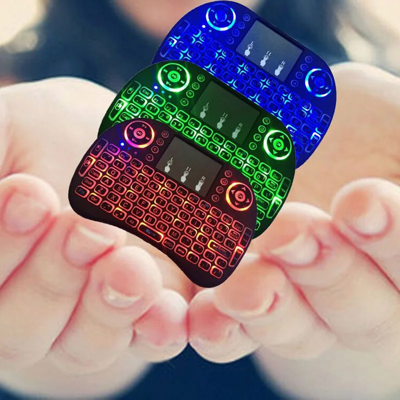 Новая популярная Беспроводная мини клавиатура с подсветкой BK8 сенсорной панелью