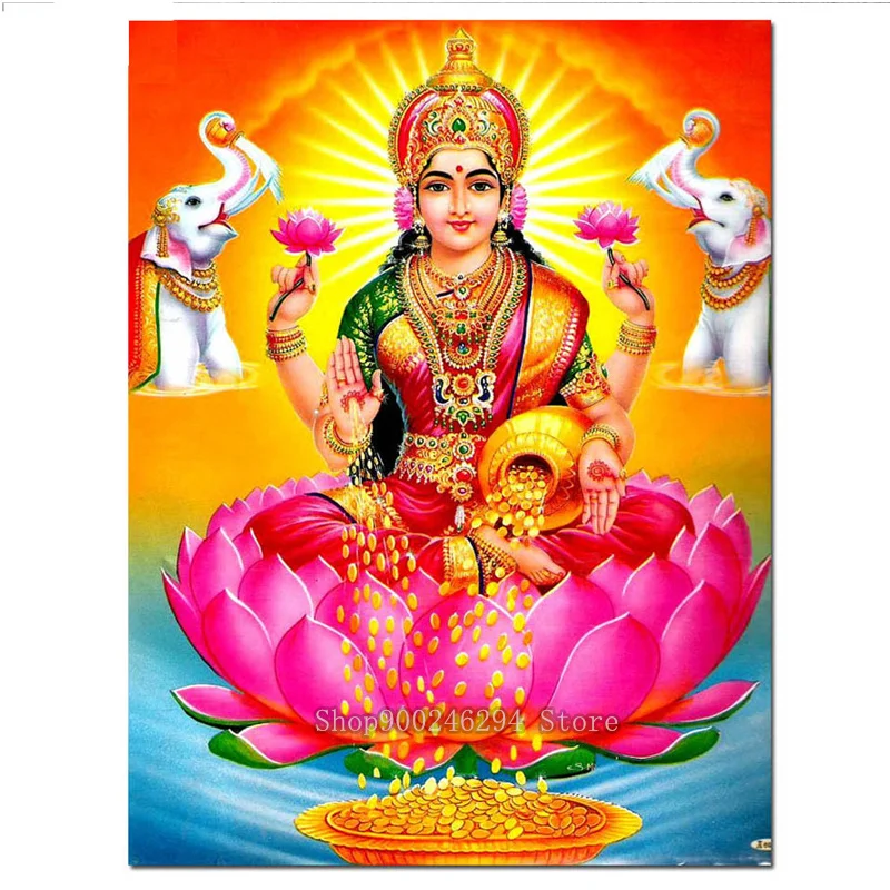 

5d diy diamond painting Goddess Lakshmi square diamond set embroidery cross stitch mosaic picture of rhinestone Religion,FF138