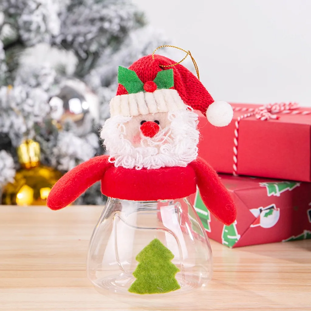 Cute Christmas Candy Storage Can Decor For Home Gift Biscuits Food Jar for Xmas New Year Decoration 2020 64P | Дом и сад