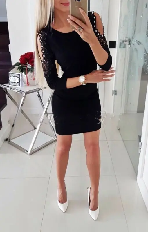 Модные женские туфли с открытыми плечами облегающее Вечерние вечернее