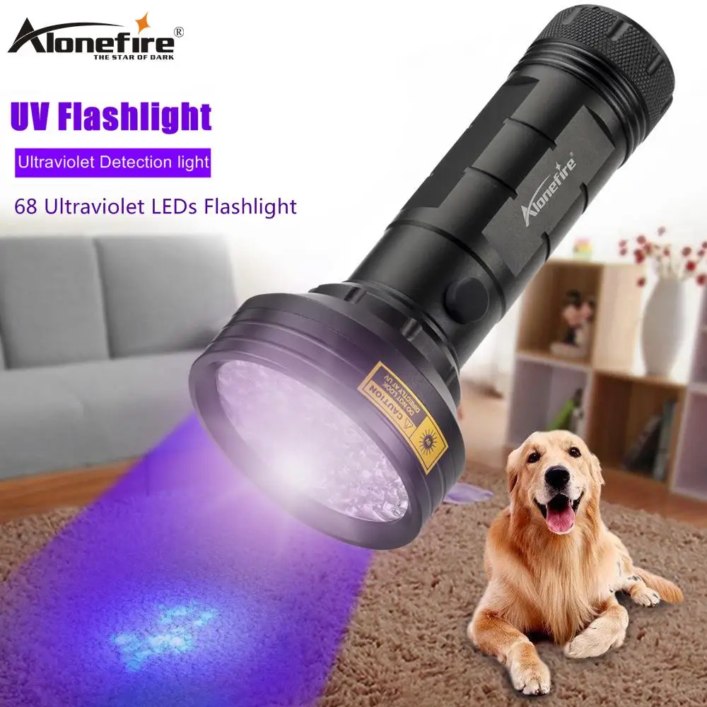 ALONEFIRE 68 светодиодный высокой мощности UV светильник 395nm вспышка Ультрафиолетовый