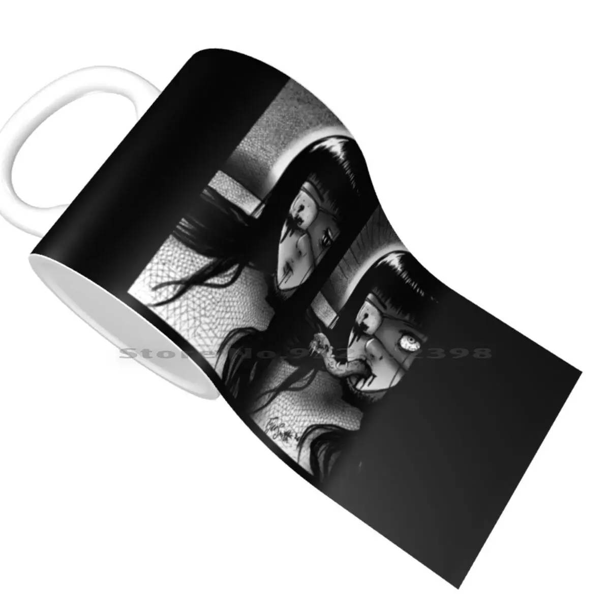 A Horrific Surprise Ceramic Mugs Coffee Cups Milk Tea Mug Horror Manga Alternative Creepy Dark Gothic Goth Anime Blood Monster | Дом и сад