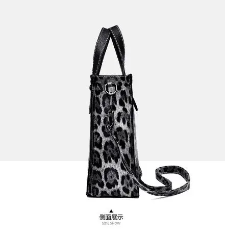 

Free shipping 2020 bright leather multi-layer new leopard print mother and daughter bag ladies shoulder bag handbag