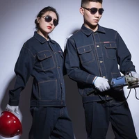 work clothing welding denim suit men women durable anti scalding jeans uniform mechanical auto repair mechanical worker coverall