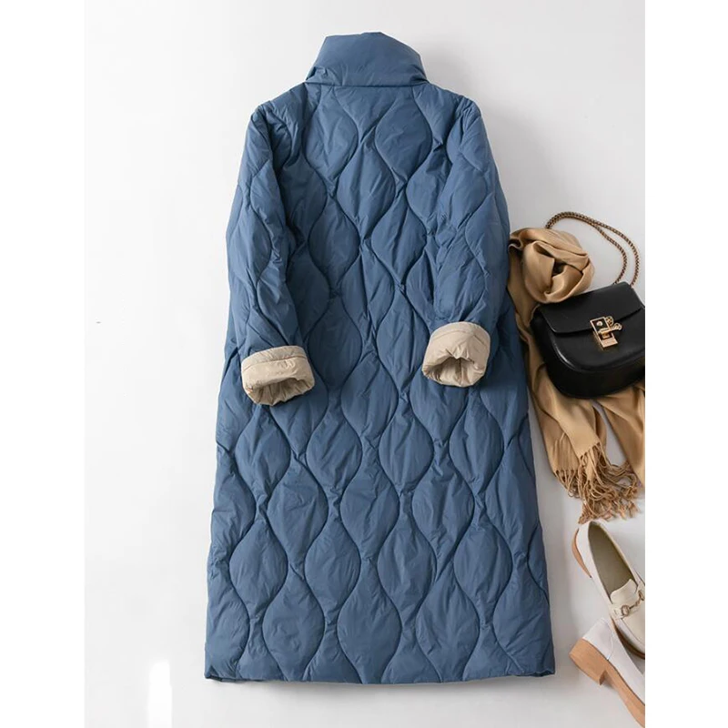 Пуховик женский зимний длинный на утином пуху ED1206 | Женская одежда