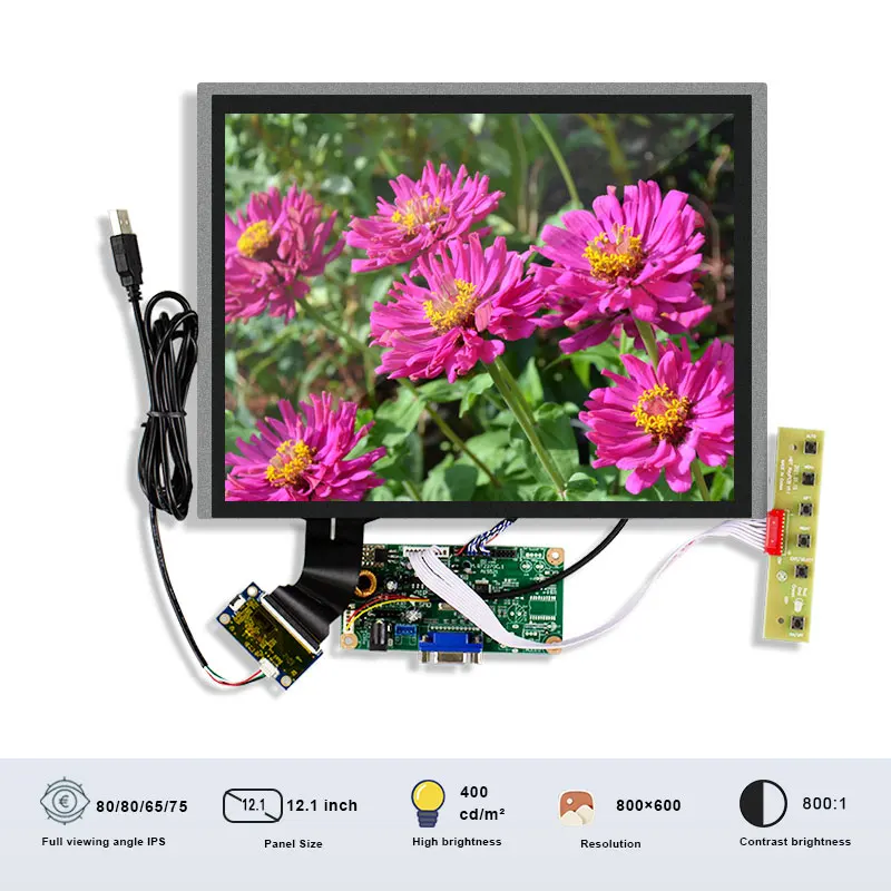 

Original BOE BA121S01-200 12.1 Inch Thin Bar Touch Lcd Module with H-DMI to Lvds Controller Board 800×600