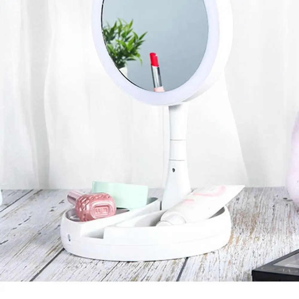 Двойной боковое зеркало для макияжа с светильник USB компьютера и ноутбука