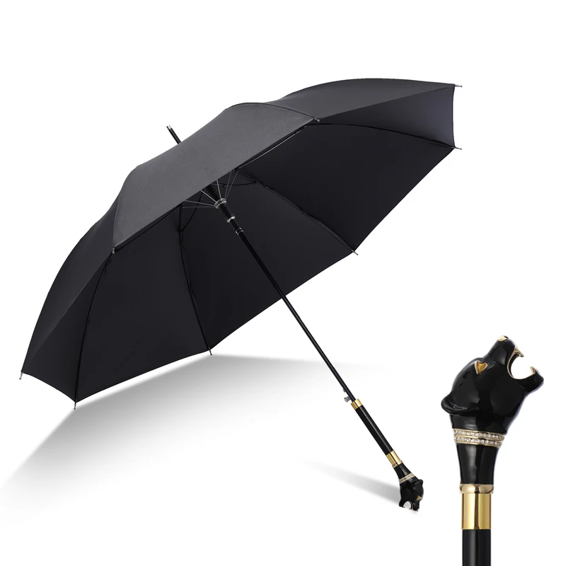 Online Ombrello Nero Manico Lungo Grande Antivento Business Adulto Moda Giapponese Ombrello Da Esterno Paraguas Mujer Rain Gear BD50UU