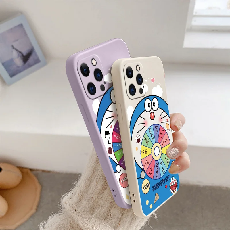 

Cartoon Cat Liquid Silicone Case For iPhone 13 12 Pro Max Mini 11 Pro Max X XR XS MAX SE2020 8 7 Plus 6 6S Plus Phone Back Cover