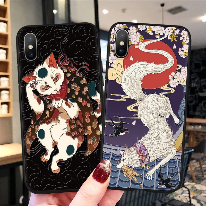 Рельефный чехол для iphone 8 7 6 6S Plus 5 5S SE с забавными рыбками и котами XR 11 Pro XS Max X