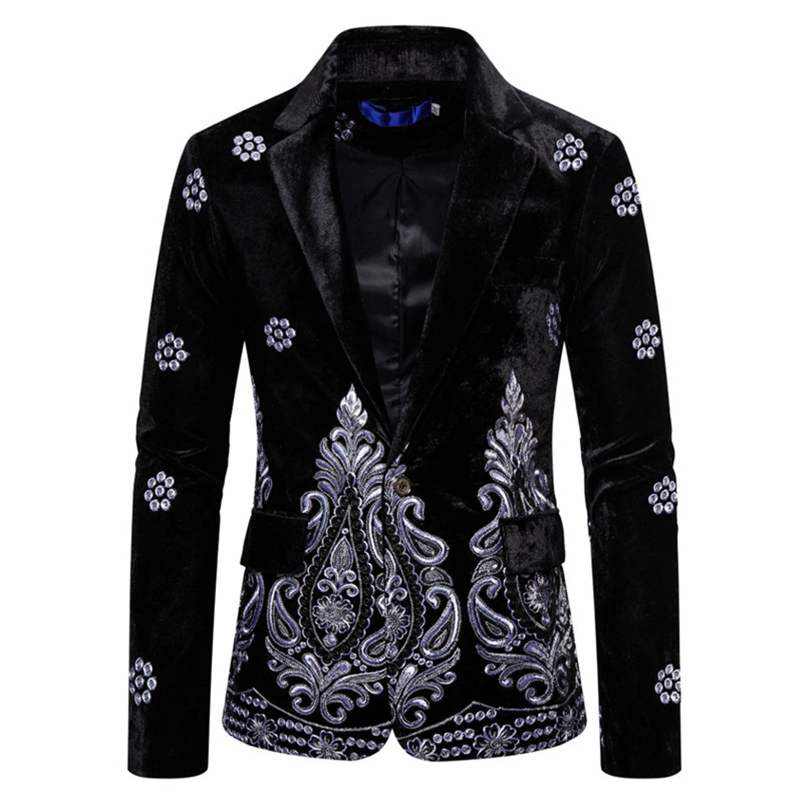 

Men's Jacket Costs Business Suit Velvet Embroider Coat Men Cloth for Marriage Autumn Winter Black Wine Red Blue Velvet Blazers