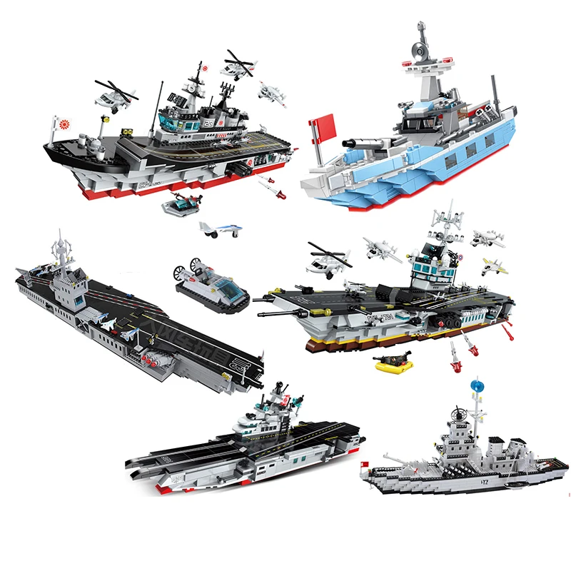 

Военная модель военного авиаперевозчика Battleship, строительные блоки, военный корабль морского флота, военный корабль, американский самолет, ...