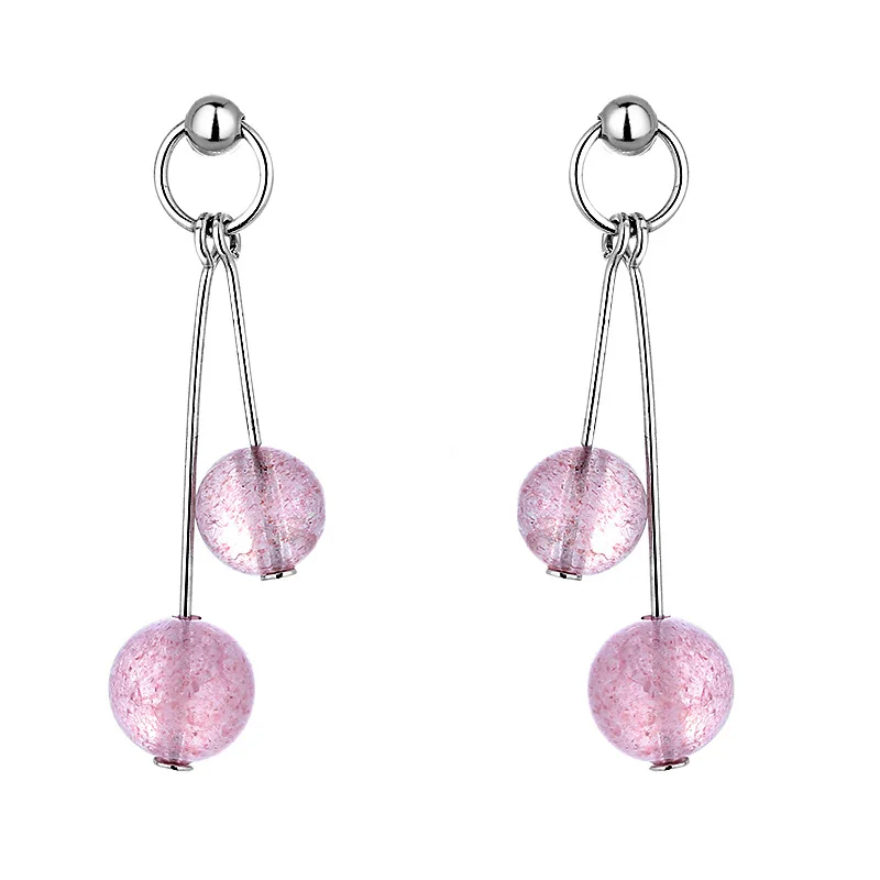 Женские серьги капельки из серебра 925 пробы с кристаллом в виде