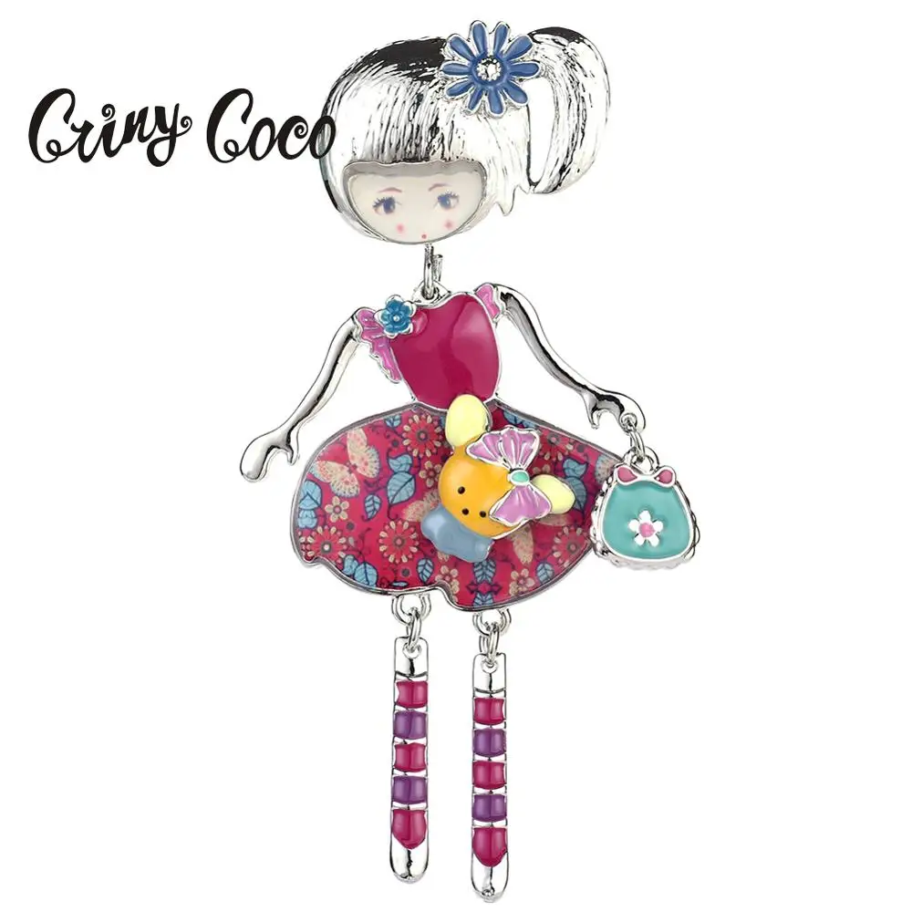 Красочная эмалированная брошь в виде куклы булавки для лацканов сумке