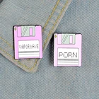 Shh эмалированные булавки с секретными файлами для игр, индивидуальная электронная волна, булавка для лацканов одежды, розовый фиолетовый значок, забавные ювелирные изделия, подарок, оптовая продажа