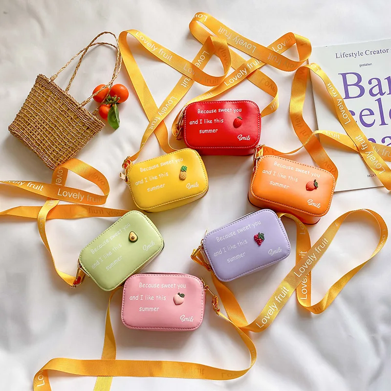 Мини-кошелек для монет с фруктами девочек Модный милый мультяшный женский