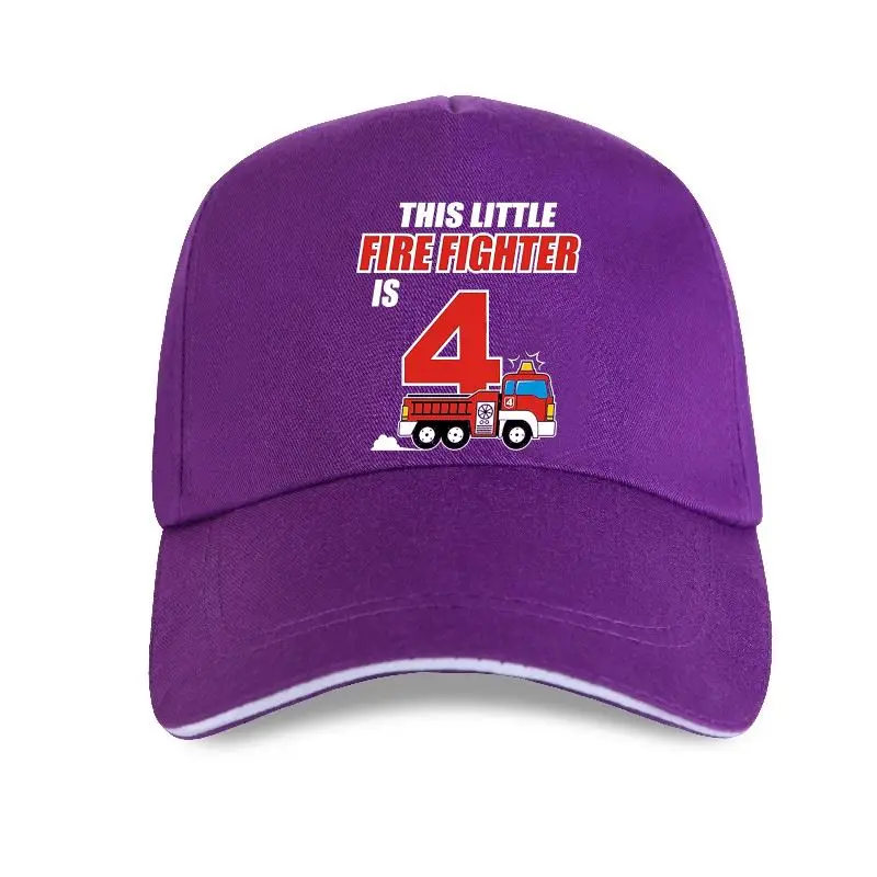 

New 2021 Hot sale Fashion Kids 4th Birthday Boys Firefighter Kids Baseball cap Fireman 4 YearsTee