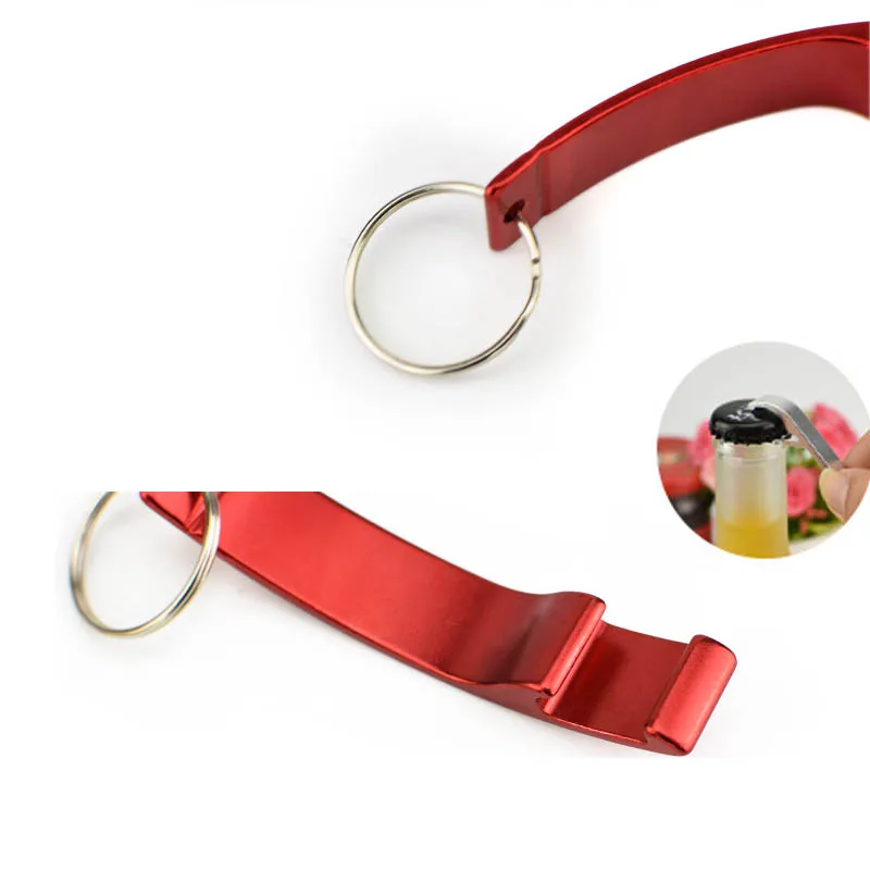 200pcs customize products Free print logo curve Metal aluminum Bottle Opener Key Ring Chain Beer Bar Tool Claw Gift laser LOGO | Канцтовары
