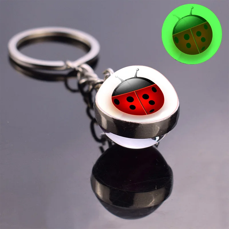 Светящиеся красочные насекомое стеклянный шар брелок модные стеклянные