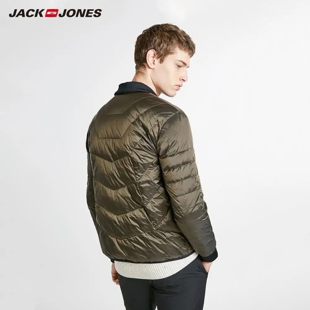 JackJones мужской зимний Базовый Стиль Бейсбольный воротник термокуртка C |