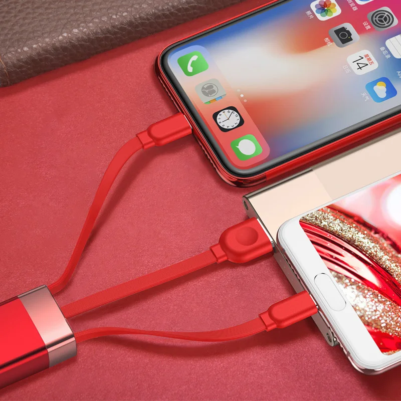 3 в 1 micro и type c usb кабель для iphone XR Xs Max X 8 7 6 plus Быстрая Зарядка Кабели зарядное