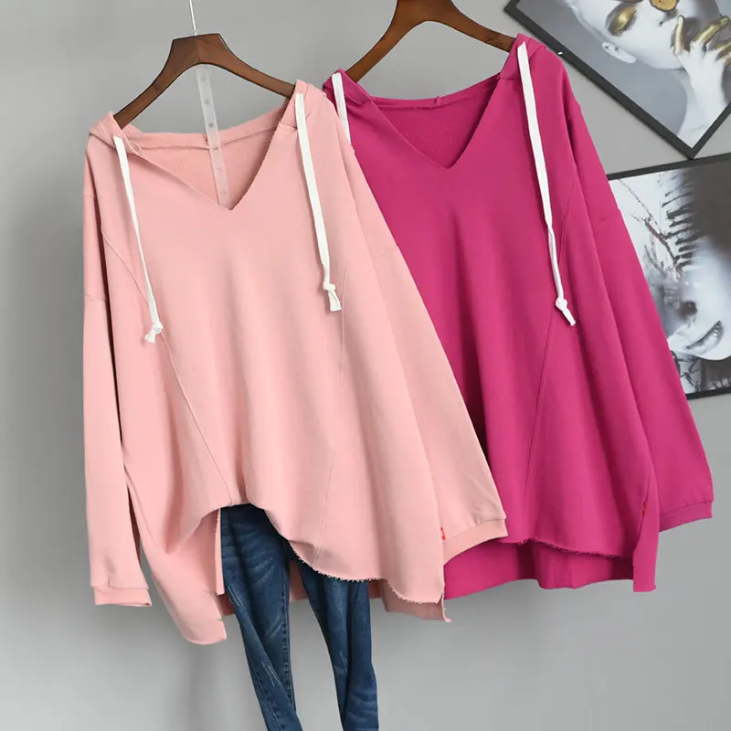 

2022 Autumn& Spring New Korean Arrival Simple Solid Color Loose Slim Hooded Hoody Casual All-match Women Tops Tide Free Shipping