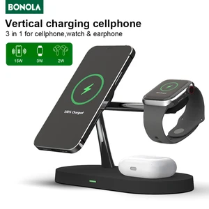 bonola 3 in 1 magnetic wireless charger for iphone 12 pro max mini chargers for apple watch 6 se airpods pro 2 3 charger holder free global shipping