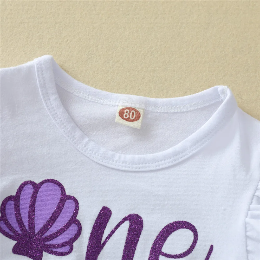 Комплект одежды для маленьких девочек на день рождения летняя хлопковая блузка с